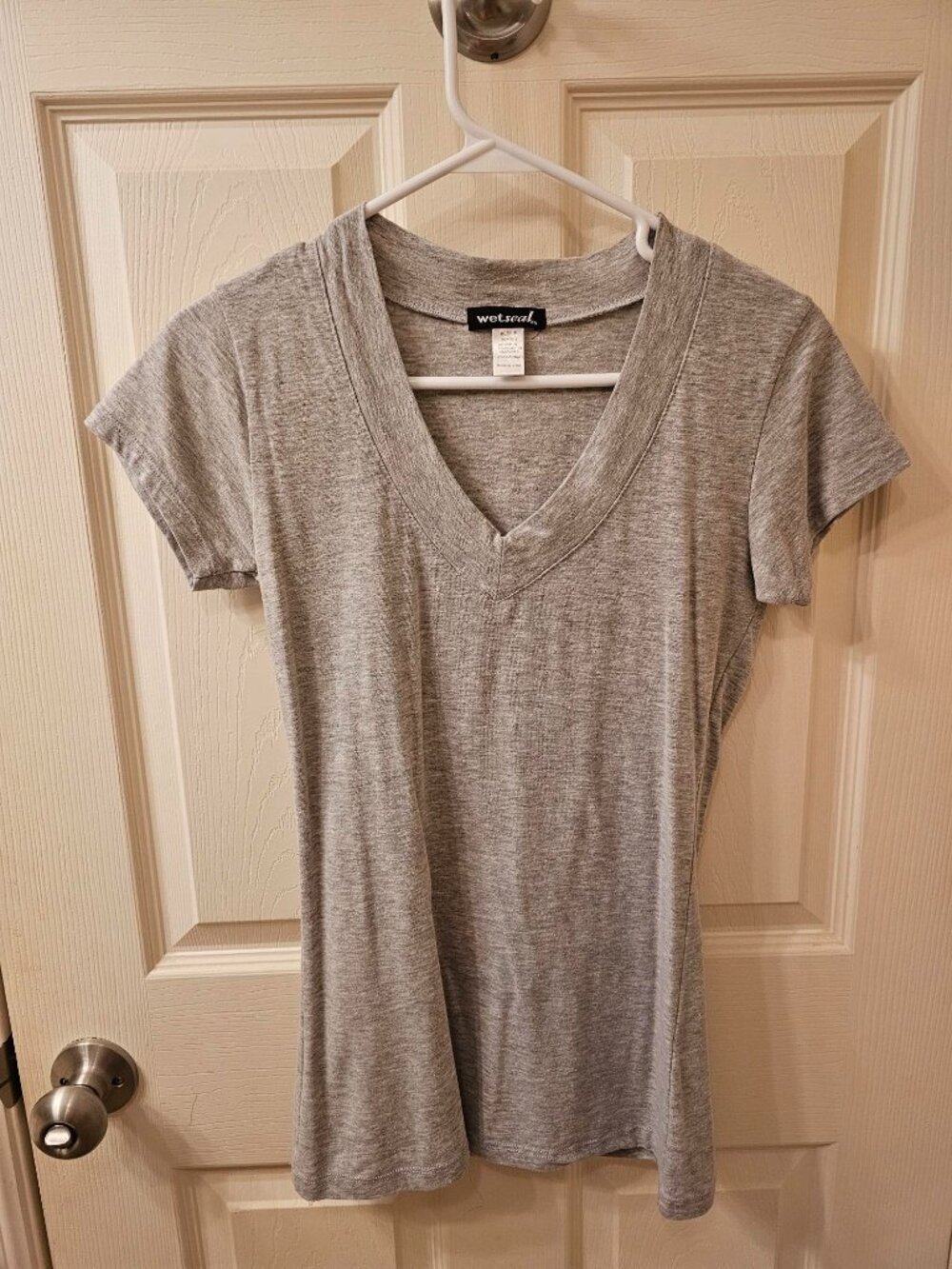 Wet Seal Medium Grey V-Neck Shirt
